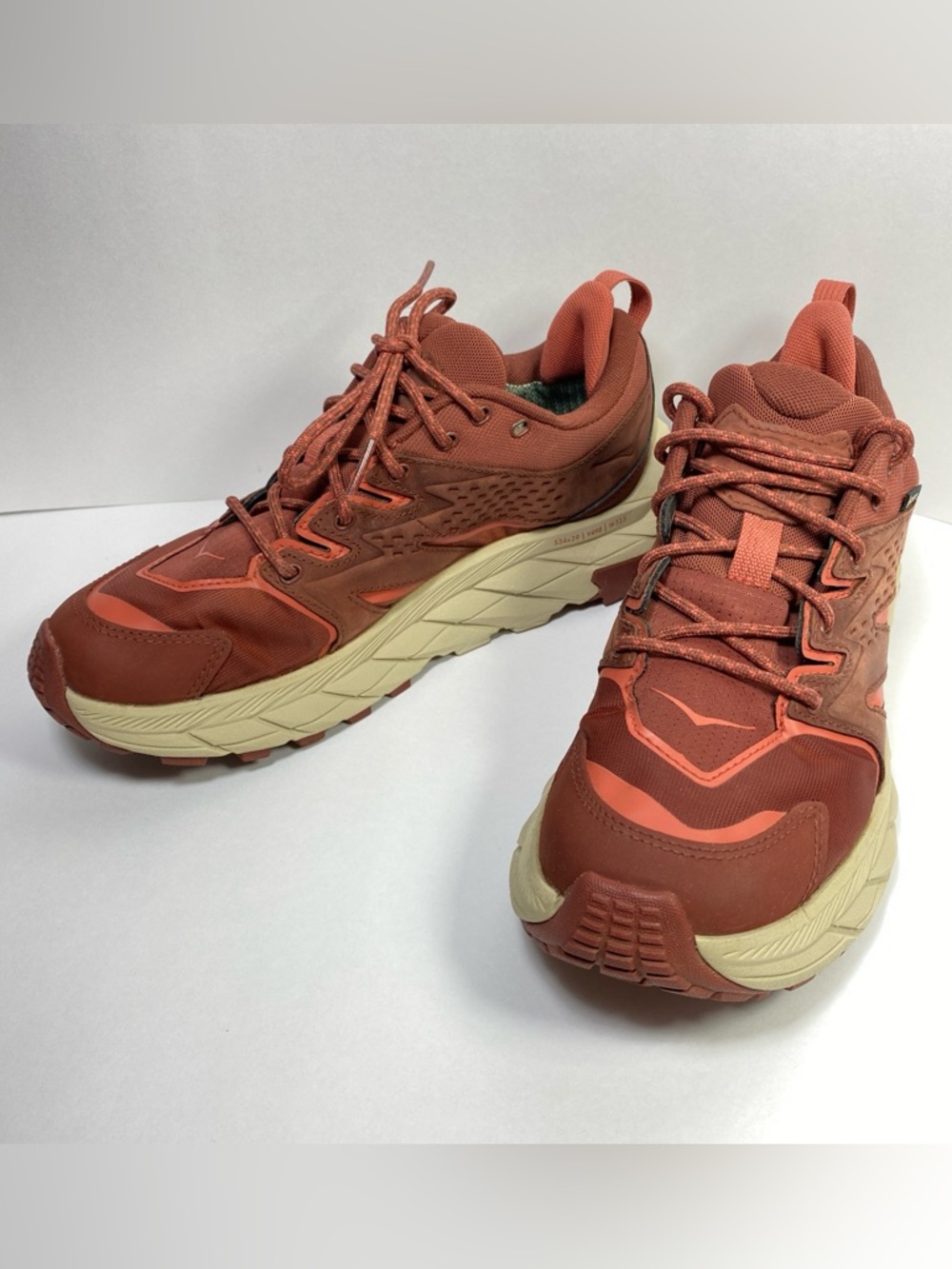 HOKA One One Anacapa Low GORE-TEX Waterproof Hiking Shoes Rust/Red Womens Sz 7.5